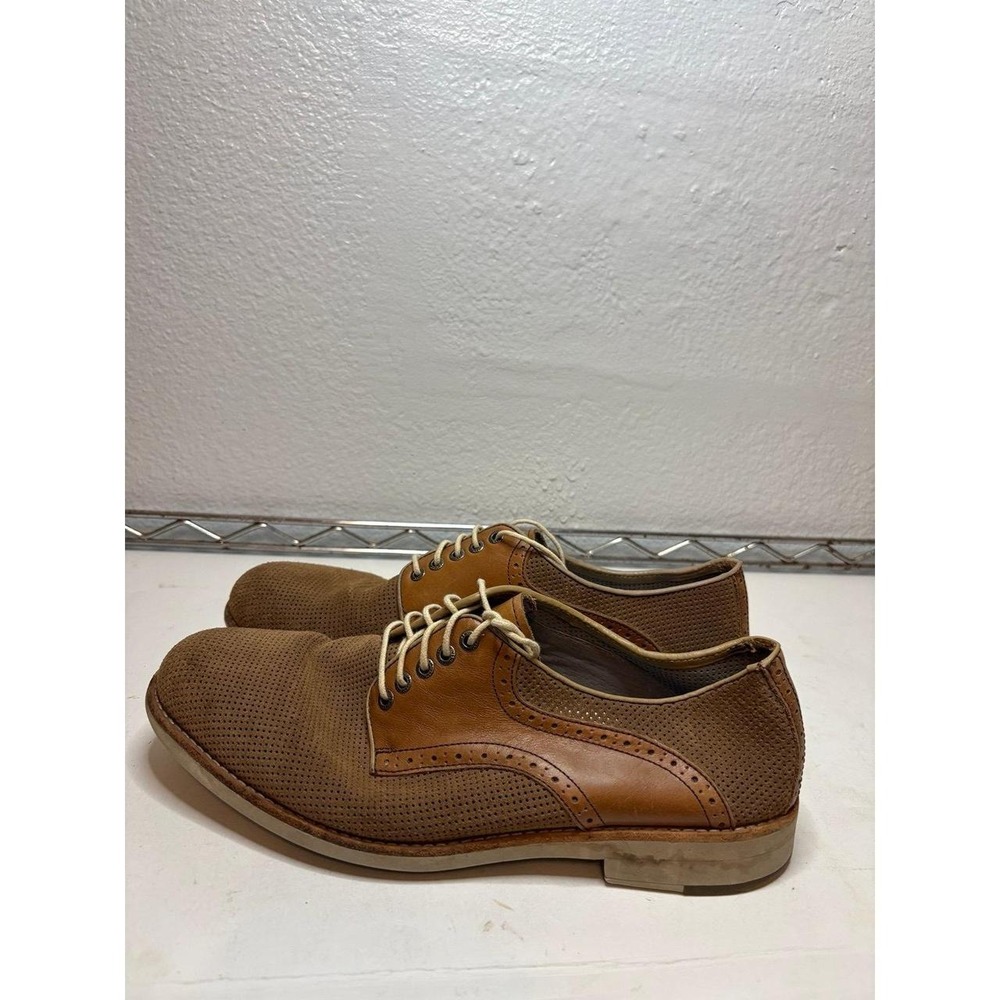 Johnston & Murphy Men's Brown Perforated Suede Leather Oxford Shoes Size 10 M